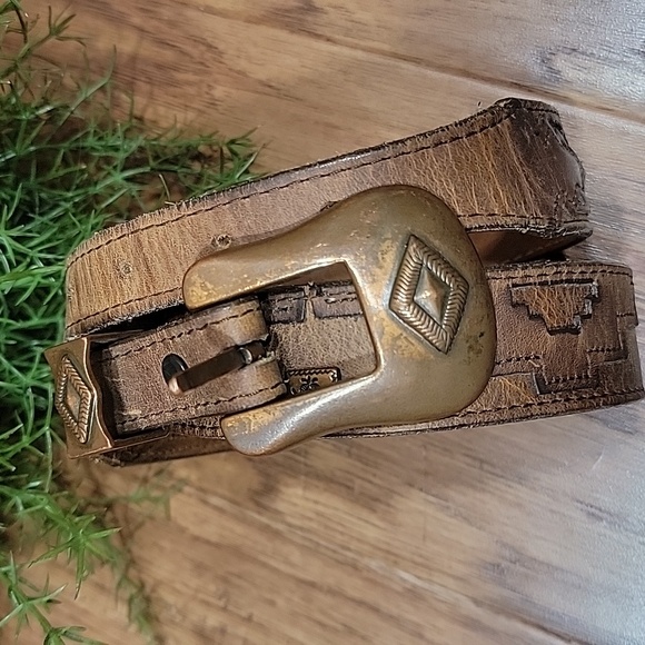 Nocona Copper & Leather Belt 28 - Picture 2 of 12